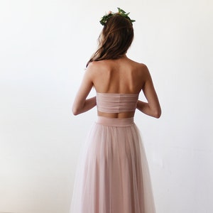 SALE ITEM last in stock , Pink blush stretchy bandeau, Elastic strapless tube top 2038 image 2