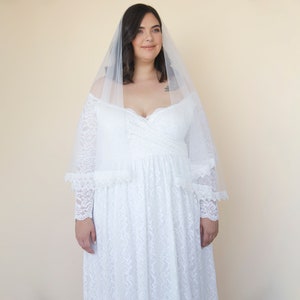 Ivory Tulle Veil, vintage style soft wedding veil, custom length veil 4060 image 5