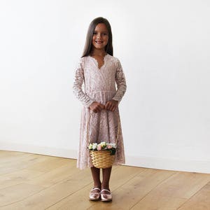 Pink lace  Flower Girls Short Dress #5045