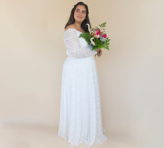 long sleeve lace wedding dress curvy Andrews by Pronovias Wedding Dress  Ellis Blake