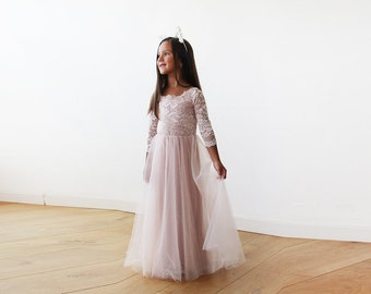 Blush Lace Tulle Gown: Off-The-Shoulder Mommy & Me Dress