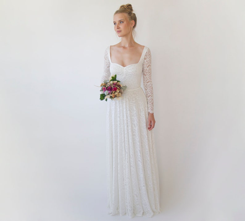 Pretty Wedding Dress Ball Gown Sweetheart Lace Ivory Long Wedding Dresses Bridal Gowns WD054 main image 0