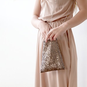 Sale Sequin sparkling Black Handbag 4002 image 1