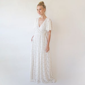 Ivory Pearl Lace Bohemian Wedding Dress With Pockets 1345 - Etsy