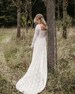 Bestseller Ivory Blush color Square Neckline Wedding Train Dress #1207 