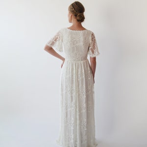 Bestseller Ivory Wrap Lace Bohemian Wedding Dress With Pockets - Etsy