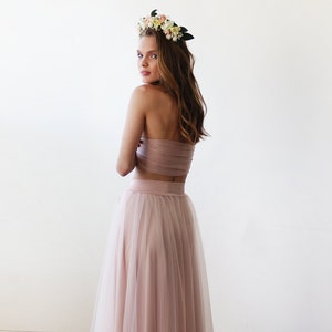 SALE ITEM last in stock , Pink blush stretchy bandeau, Elastic strapless tube top 2038 image 3