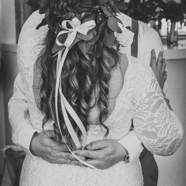 Curvy Ivory Open back wedding dress #1118