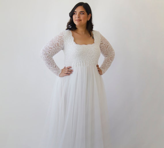 ivory lace maxi dress plus size Boho Style Leisure Vintage Fartey Maxi Dress for Women, V Neck Long Sleeve Plus Size
