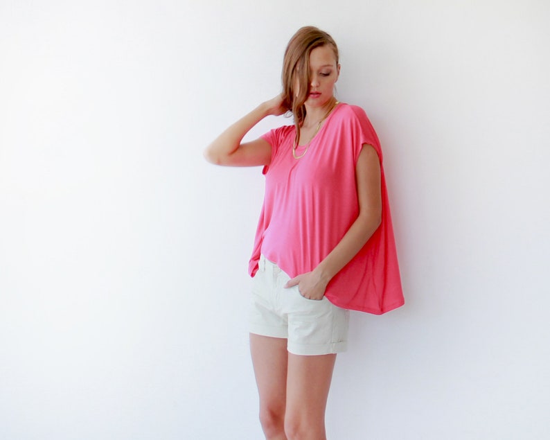 SALE ITEM last in stock , Boxy summer minty top, Mint women blouse, Short sleeves top 2003 image 8