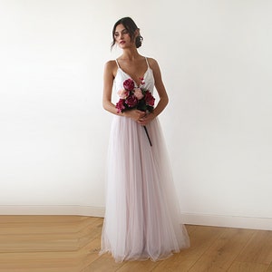 Vestido de tul marfil y rosa de hadas, vestido de novia pastel 1185 imagen 7