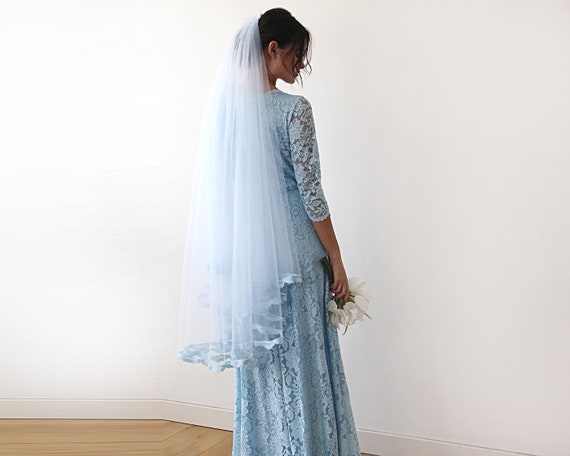 Light Blue Wedding Veil 4015 