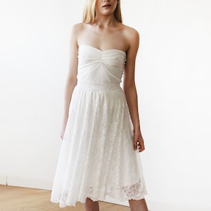 Floral  ivory Lace Midi bridal skirt #3030