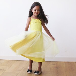 SALE Flower girls tulle yellow dress, Short tulle yellow dress, Girls Easter yellow dress 5001 image 2