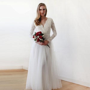Ivory Tulle & Lace Maxi Dress 1125 image 2