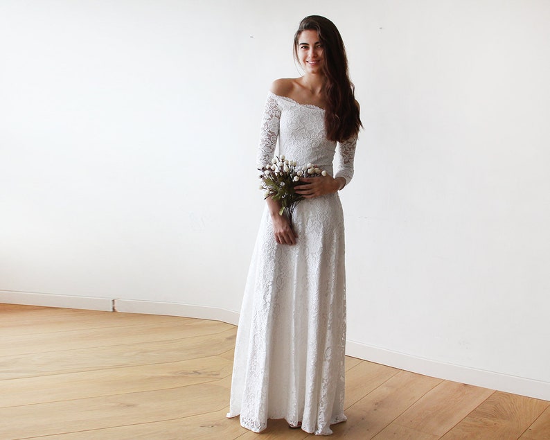 Wedding Dresses with Three Quarter Sleeves
