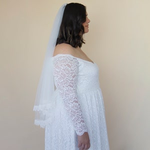 Ivory Tulle Veil, vintage style soft wedding veil, custom length veil 4060 image 7