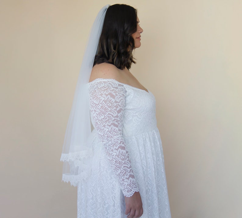 Ivory Tulle Veil, vintage style soft wedding veil, custom length veil 4060 image 7