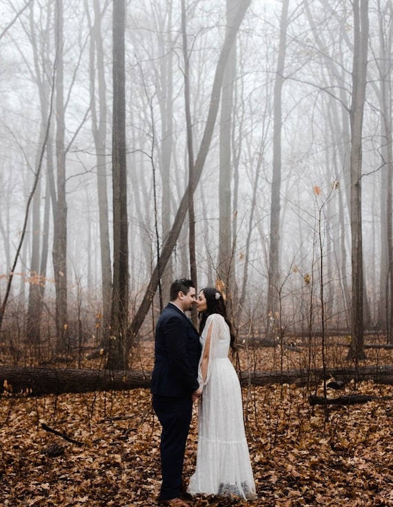Bishop with slit sleeves Ivory Wedding dress #1260 Bishop with slit sleeves Ivory Wedding dress #1260
