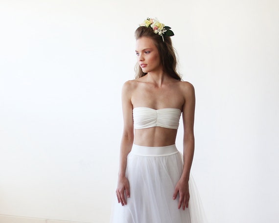 SALE PRICE Last in Stock : Ivory Stretchy Bandeau, Elastic