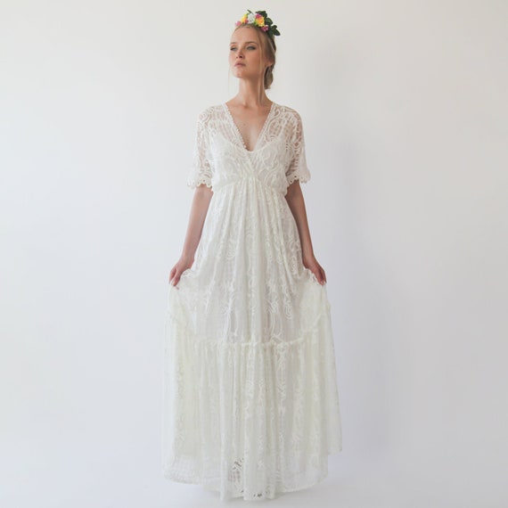 boho ivory maxi dress