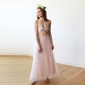 SALE ITEM last in stock , Pink blush stretchy bandeau, Elastic strapless tube top 2038 image 5