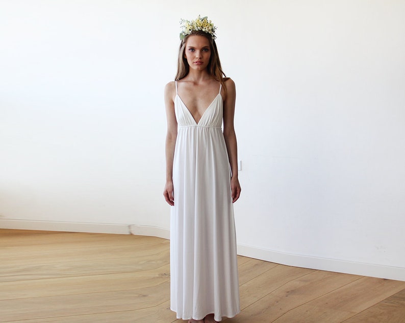 Maxi deep V-neck blush-pink dress Blush-Pink minimalist maxi dress 1093