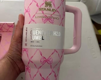 Stanley x LoveShackFancy 40oz Quencher Tumbler: Custom Engraved Floral Designs