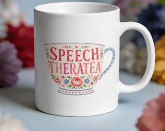 Speech Theratea mug. Gift for Speech and Language Therapists! Chintzy design