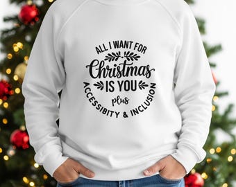 Christmas Assistive Technology vinyl iron on transfer for garments| AAC accessibility and inclusion gift