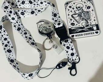 Coffee Lanyard Badge Holder