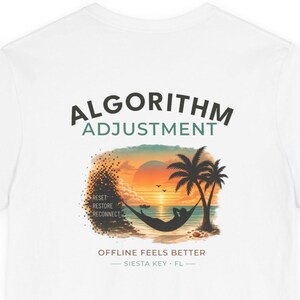 Algorithm Adjustment Beach Sunset Tee, Coastal Digital Detox Graphic Shirt