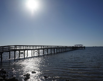 Into The Blue– Pier Photograph on canvas, Safety Harbor, Florida