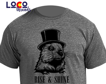 Levántate y brilla, es el Día de la Marmota Camiseta negra / Día de la Marmota en Punxsutawney, Pensilvania