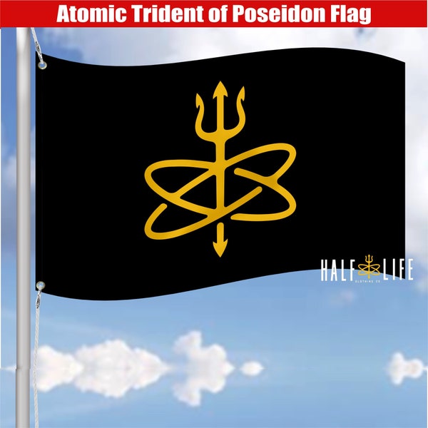 Atomic Trident of Poseidon 3' x 5' Flag | Navy Nuke | Half-Life Clothing | Navy Flag | Nuclear Power