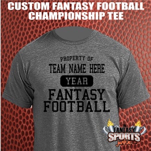 custom personalized fantasy football t-shirt with team name and year