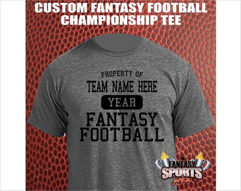 custom personalized fantasy football t-shirt with team name and year
