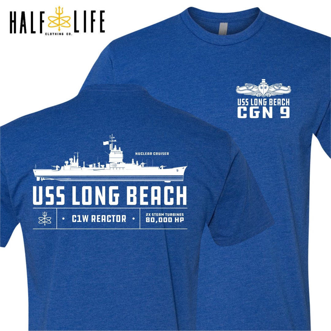 USS Long Beach Nuclear Powered Cruiser CGN-9 T-shirt Underway on ...