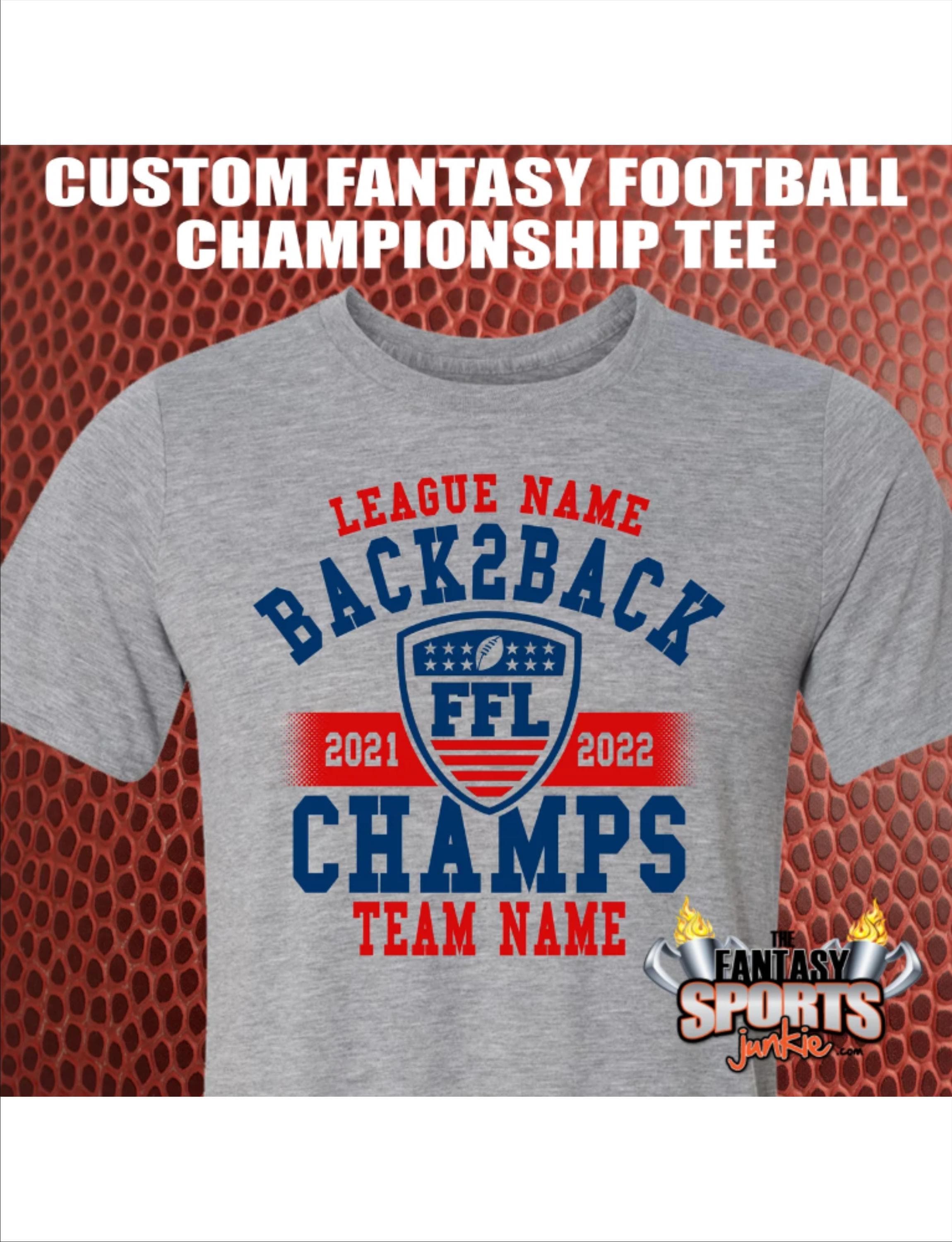 Back 2 Back Fantasy Football Champion Shirt Custom Personalized
