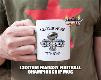 Fantasy Football Champion Mug Custom & Personalized w/ your Team Name, League Name and Year