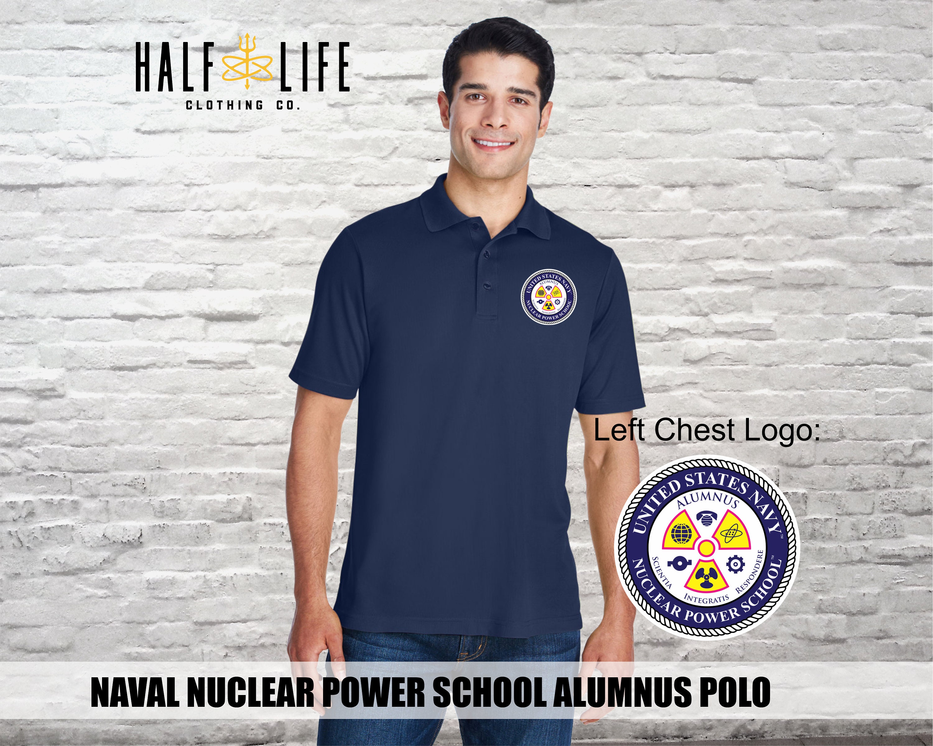 Navy Nuclear Power School Alumnus Polo Golf Shirt |  Navy Nuke | NNPS | NNPTC | Underway on Nuclear Power | US Navy Golf Shirt