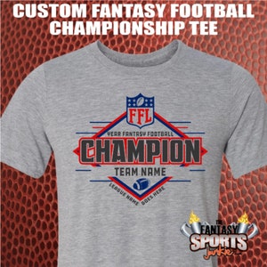 custom personalized fantasy football champion t-shirt with year, league and team name