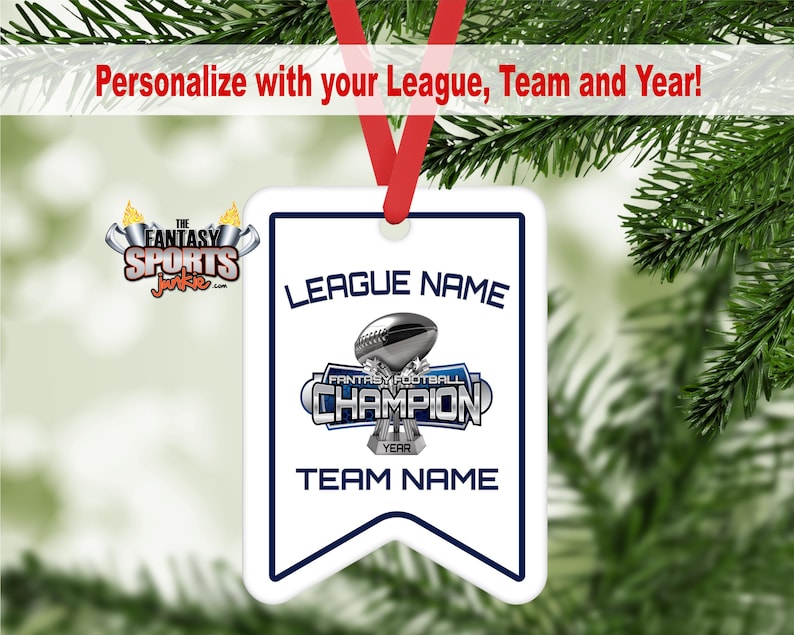Fantasy Football Champion Christmas Ornament Championship Banner