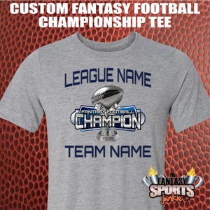 Fantasy Football Champion Shirt Custom Personalized Championship w/ Trophy for Fantasy Football Legend, makes a great gift for League Winner