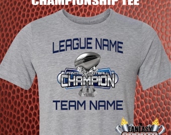 Fantasy Football Champion Shirt Custom Personalized Championship w/ Trophy for Fantasy Football Legend, makes a great gift for League Winner