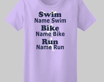 Triathlon Shirt - Custom Female Triathlete Support Women's T-shirt supporting friends and family on race day, makes a great surprise gift