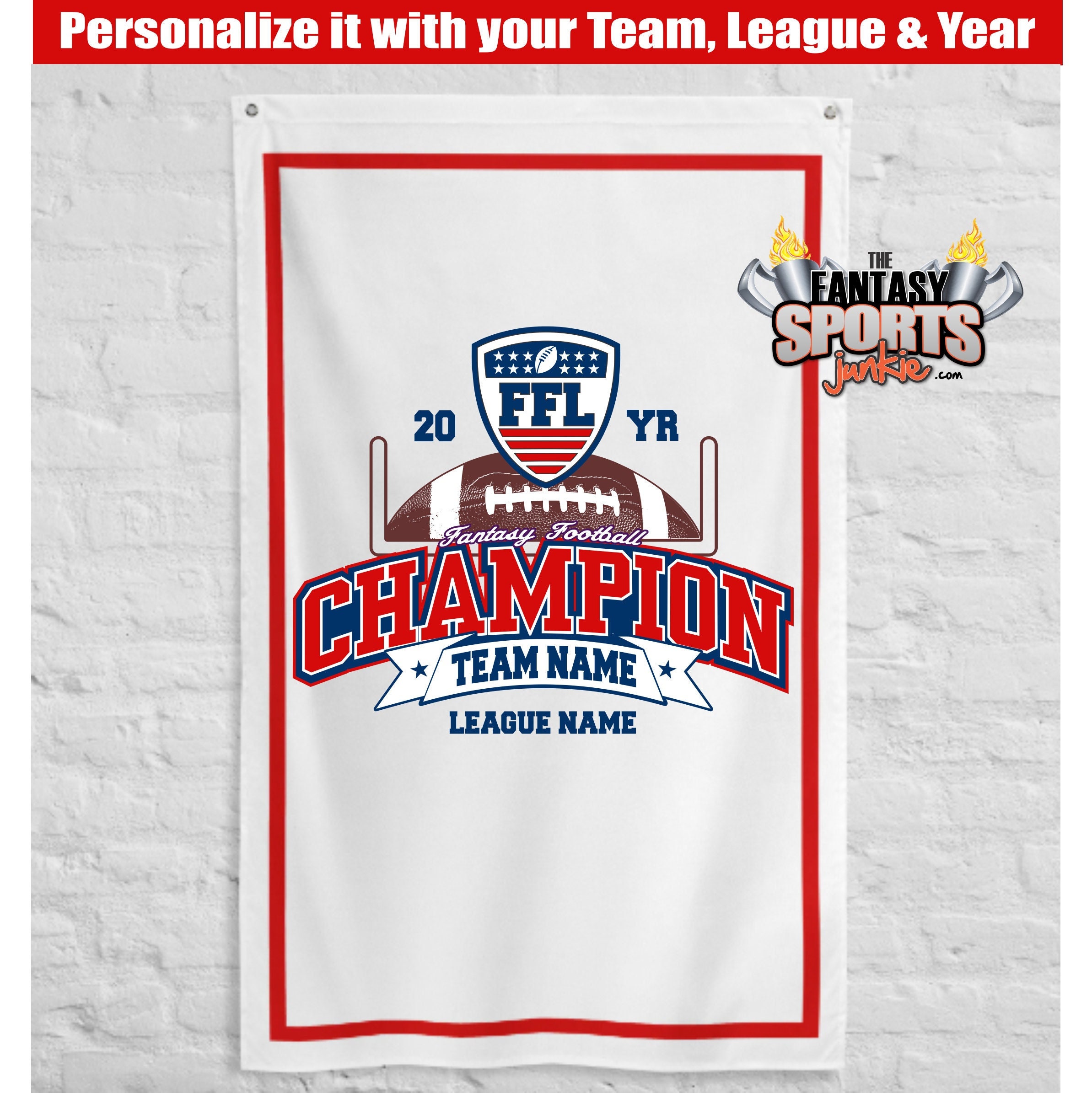 Custom Fantasy Football Championship League Champion Banner