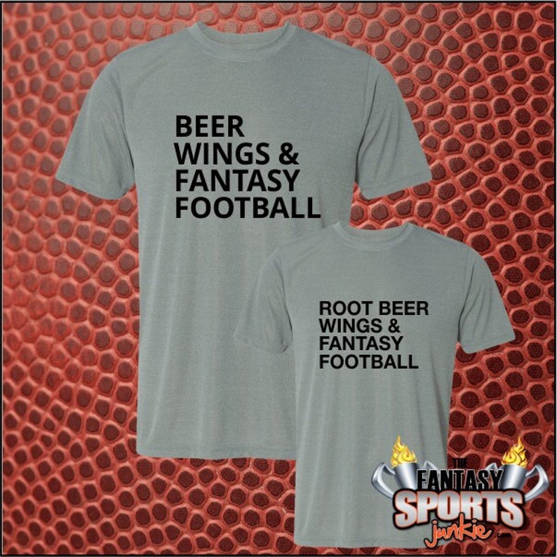 Father Son Matching Shirts Fantasy Football Beer / Root Beer, Wings and Fantasy Football t-shirt, matching Daddy Son shirts Bild 1