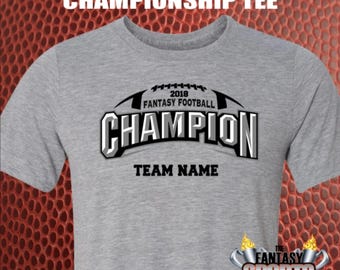 Fantasy Football Championship Shirt with custom personalized team name and year for Fantasy Football Legends Trophy Commish