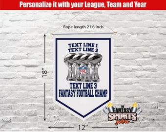 Personalized Fantasy Football Champion Banner: League Winner Gift (12" x 18")